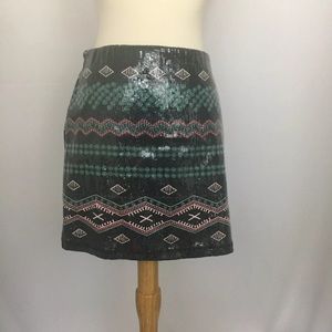 Chelsea and Violet Black Sequin Azetec size M #A6